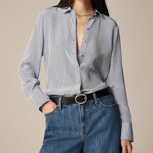 J. Crew striped ruffle shirt